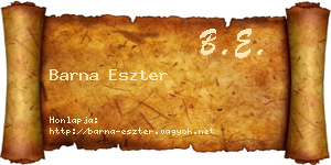 Barna Eszter névjegykártya